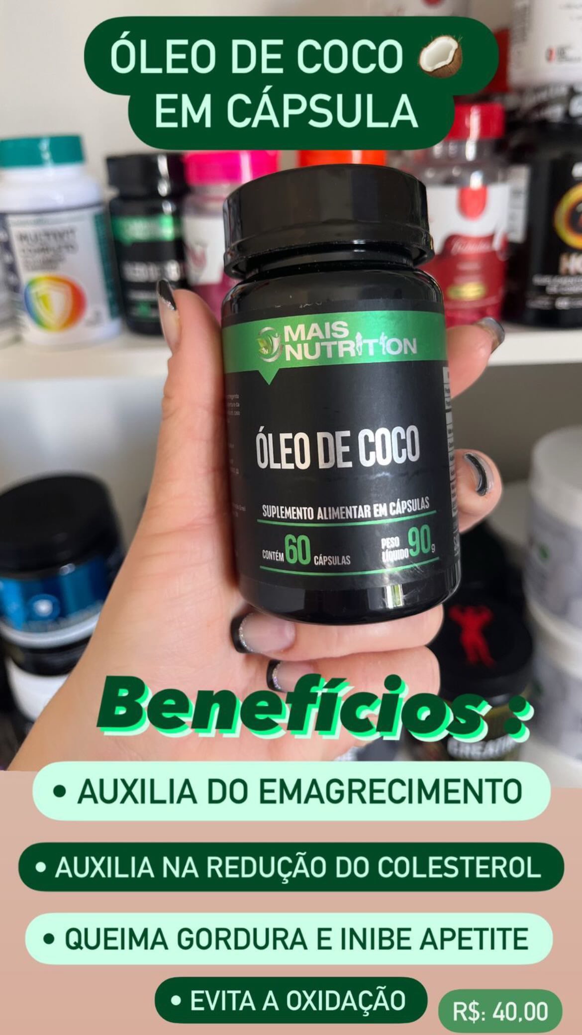 Óleo de Coco em cápsula